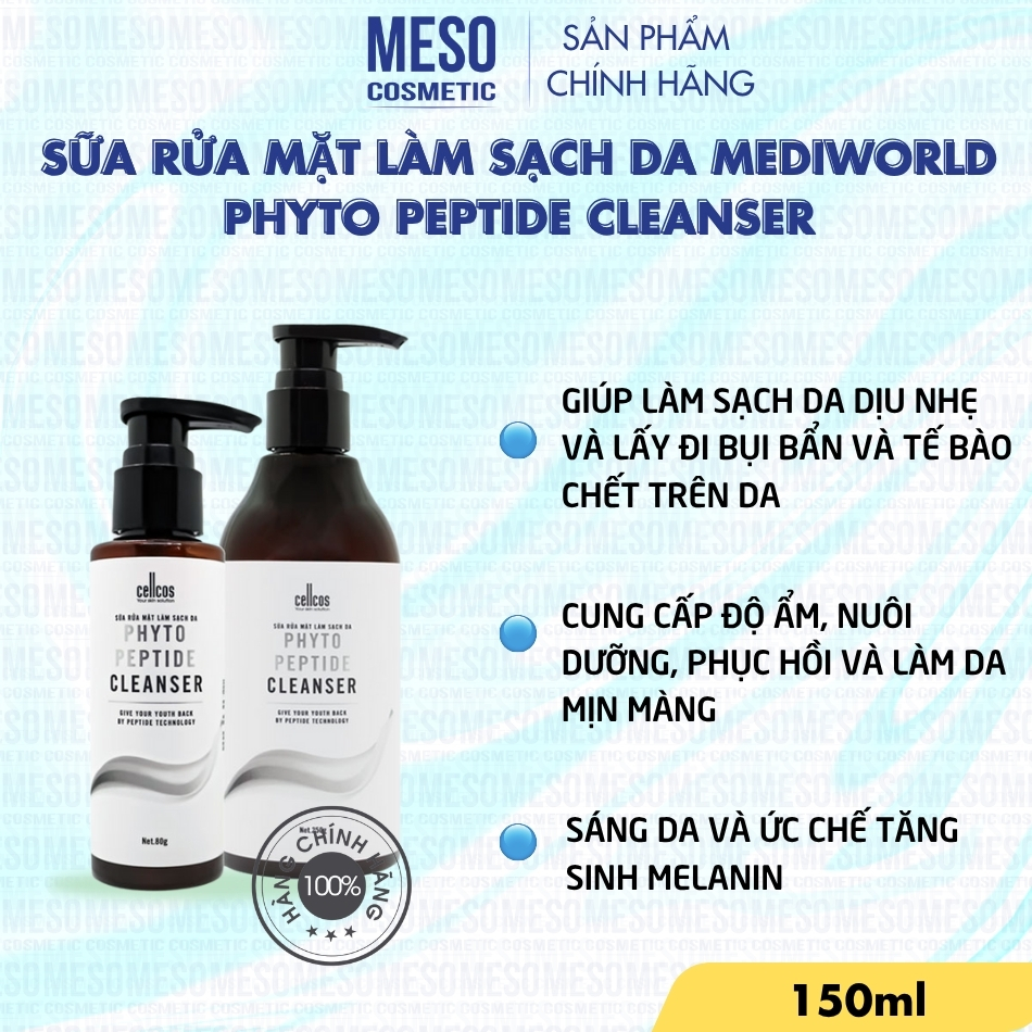 Sữa rửa mặt làm sạch da Mediworld Phyto Peptide Cleanser